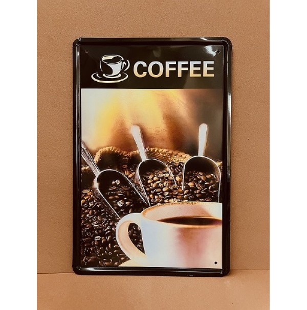 Placa Decorativa Metal Coffee